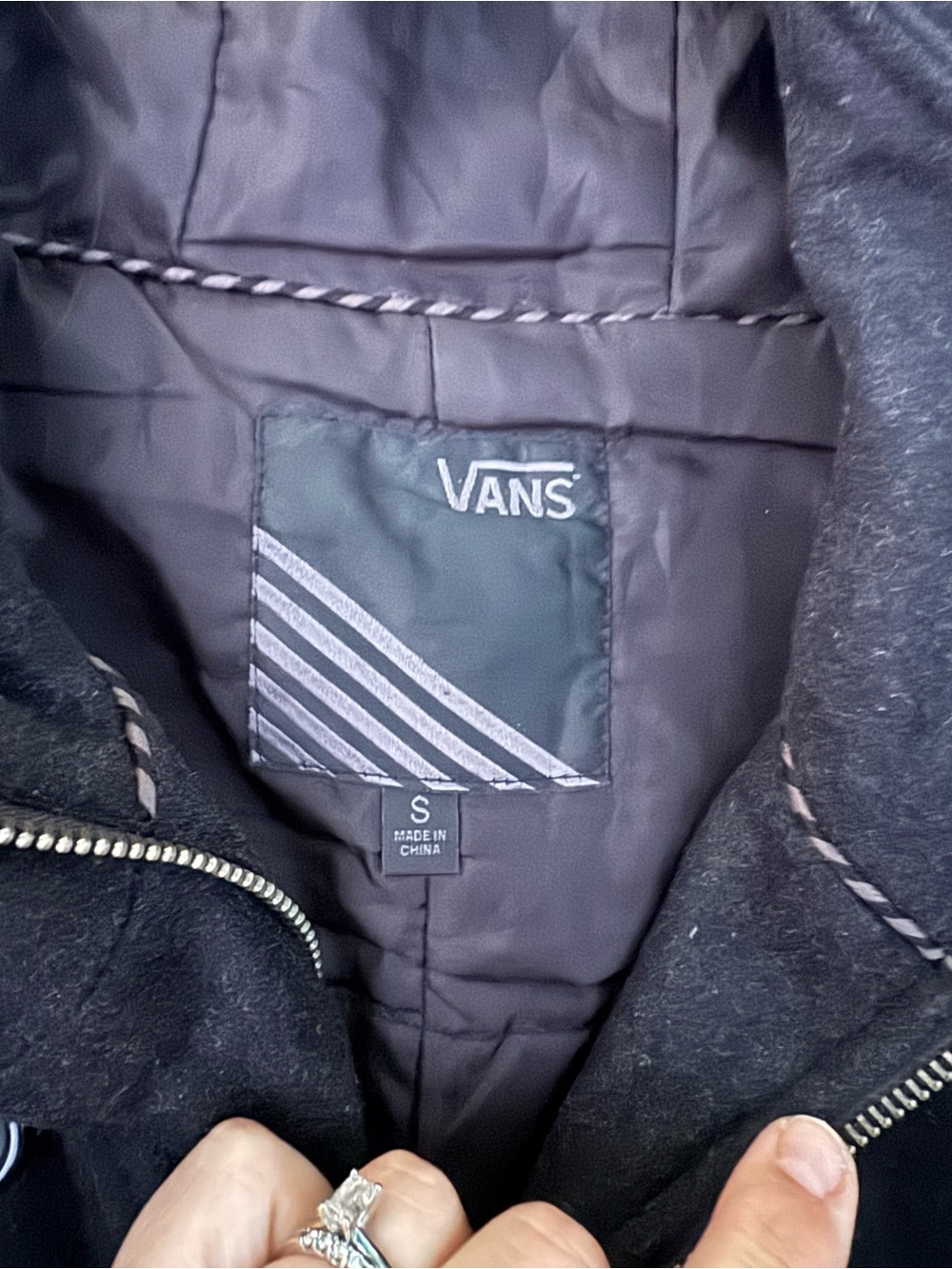 Vans Black Double-Breasted Hooded Pea Coat - Picture 3 of 6